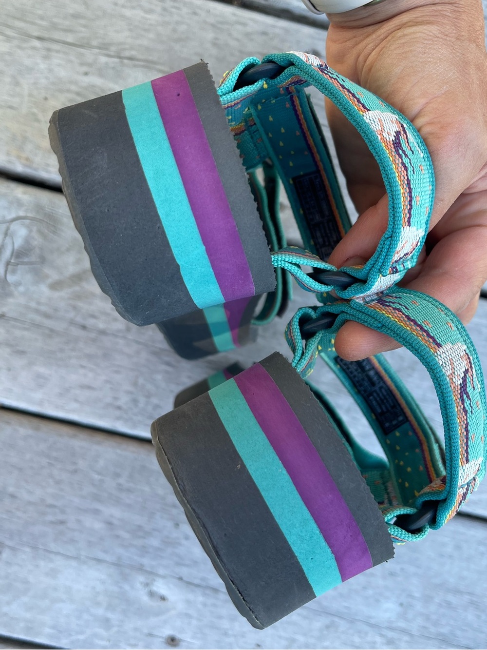 RARE Teva Flatform Universal Sandal Unicorn Waterfall - Picture 11 of 14